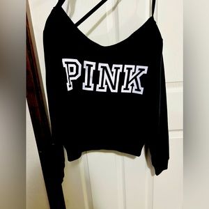 PINK off shoulder sweatshirt
